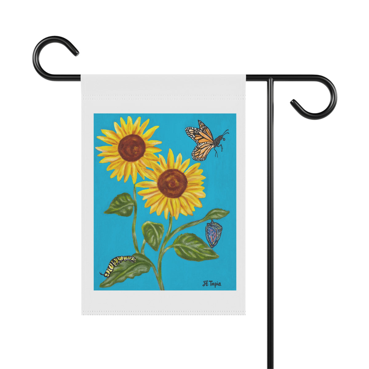 Sunflower & Butterflies Garden Flag — Decorative Outdoor House Banner