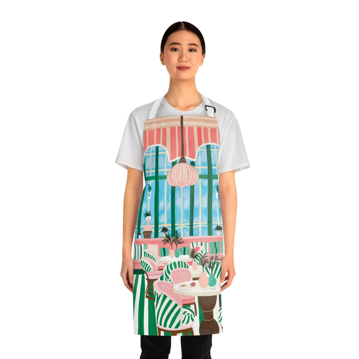 Cafe con Leche Memories Apron — Pink & Green Bistro Kitchen Apron