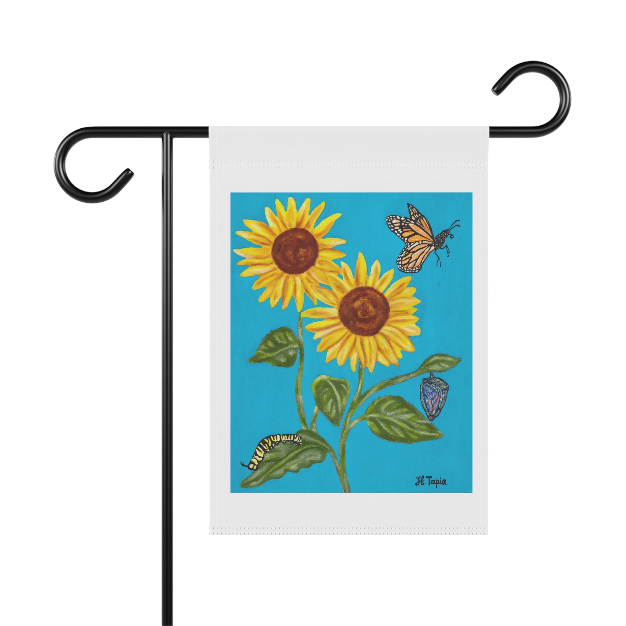 Sunflower & Butterflies Garden Flag — Decorative Outdoor House Banner