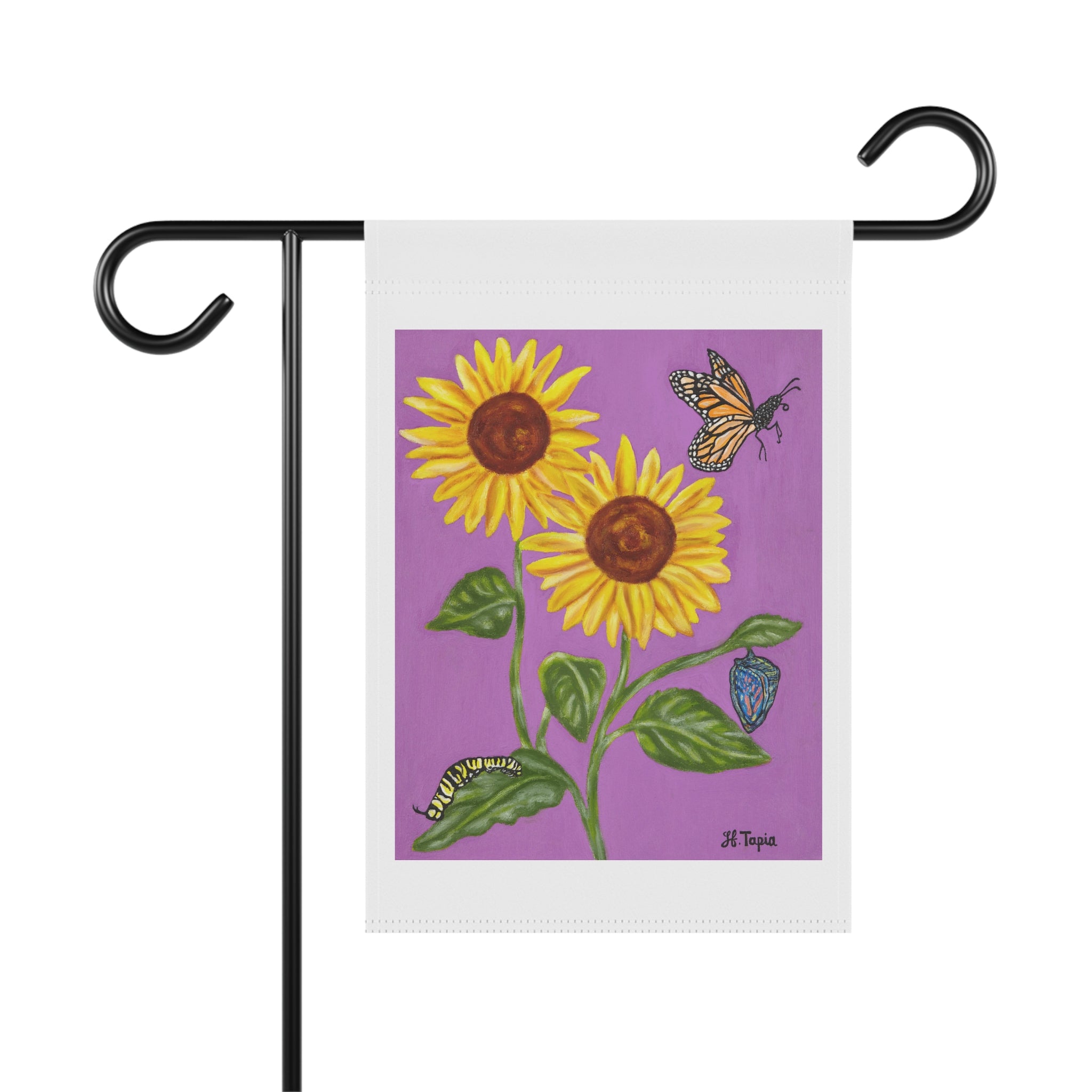 Sunflower & Butterflies Garden Flag — Decorative Outdoor House Banner