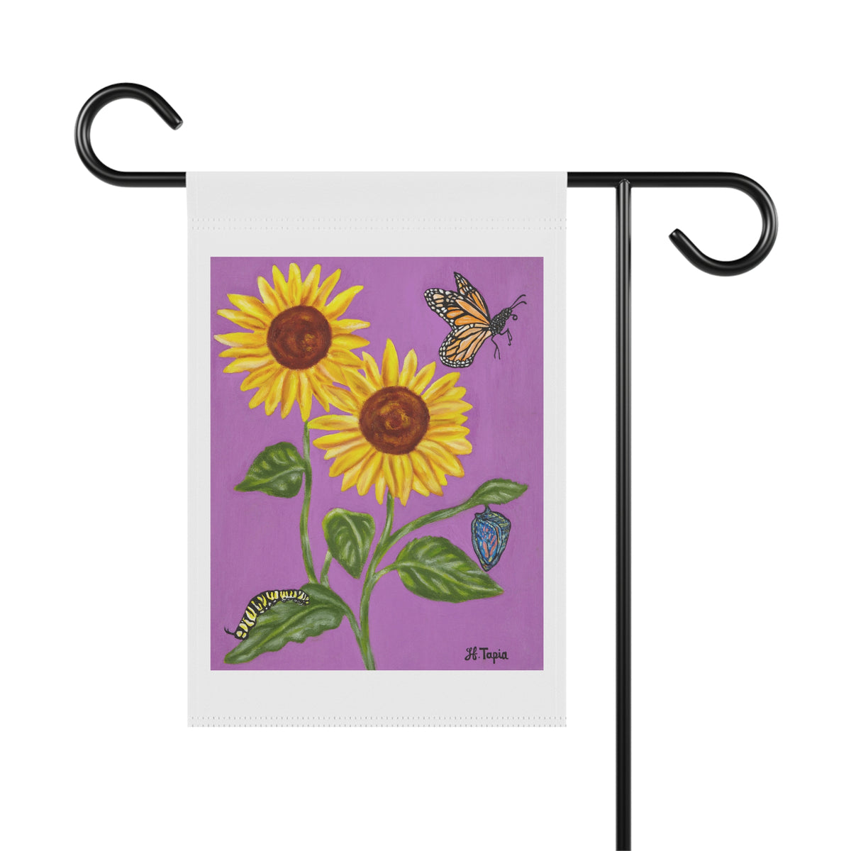 Sunflower & Butterflies Garden Flag — Decorative Outdoor House Banner