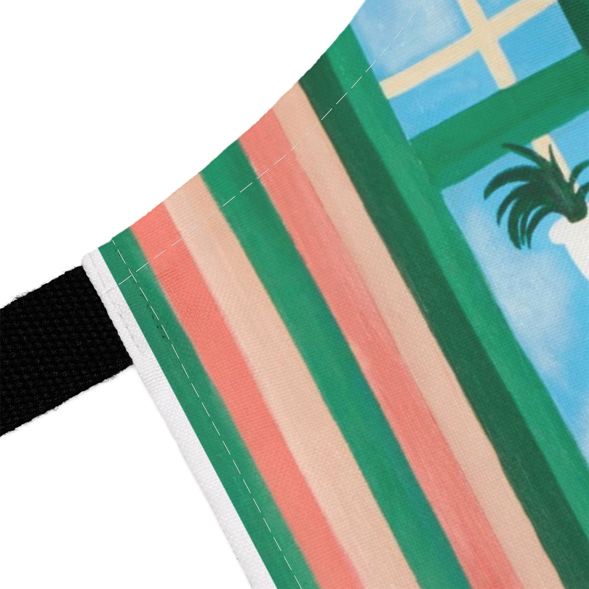 Cafe Con Leche Memories — Vintage Bistro Kitchen Apron with Pink & Green Stripe Design