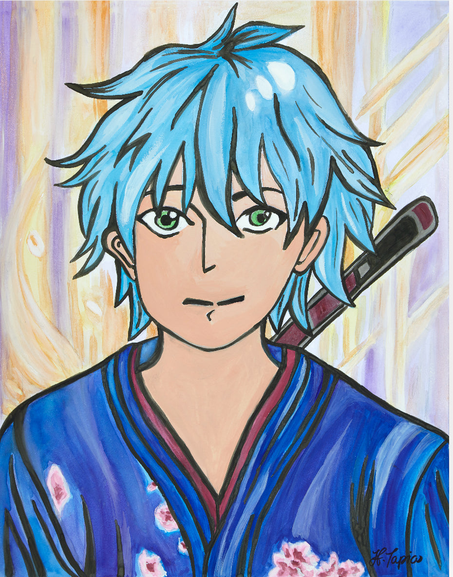 Anime warrior Toshi print signed by the Artist