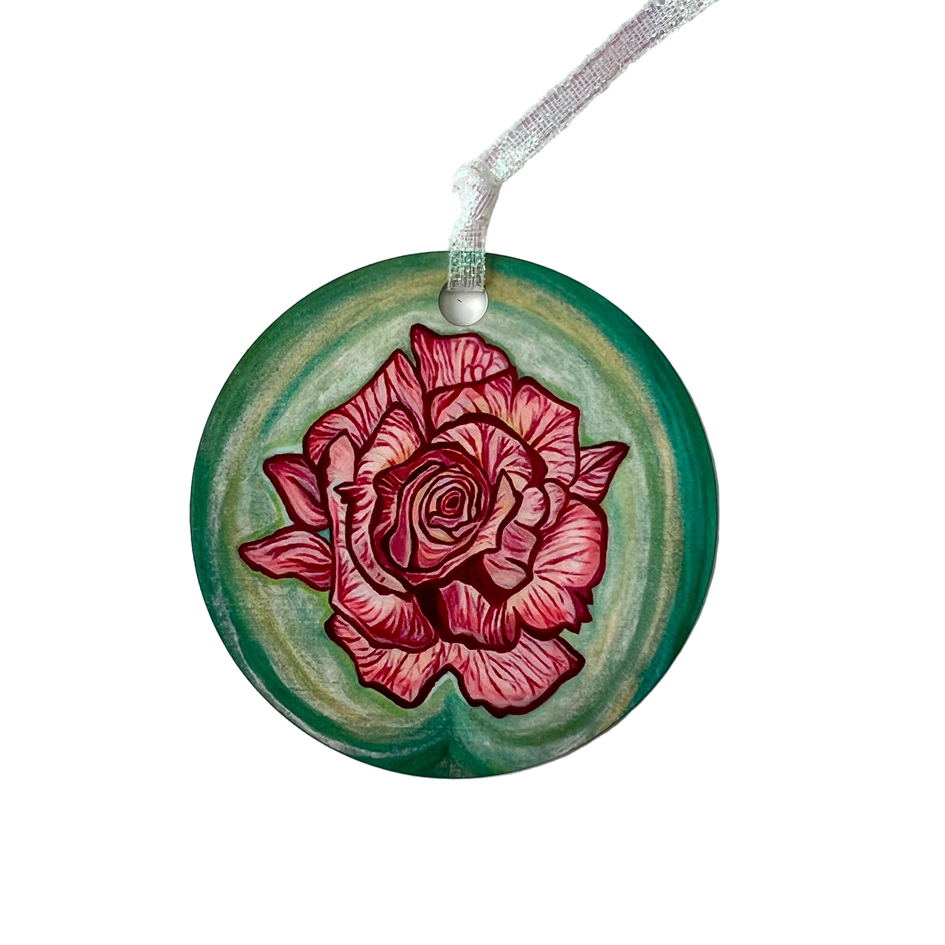 Rose ornament on circular background