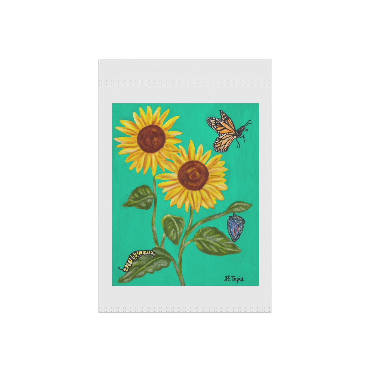 Sunflower & Butterflies Garden Flag — Decorative Outdoor House Banner