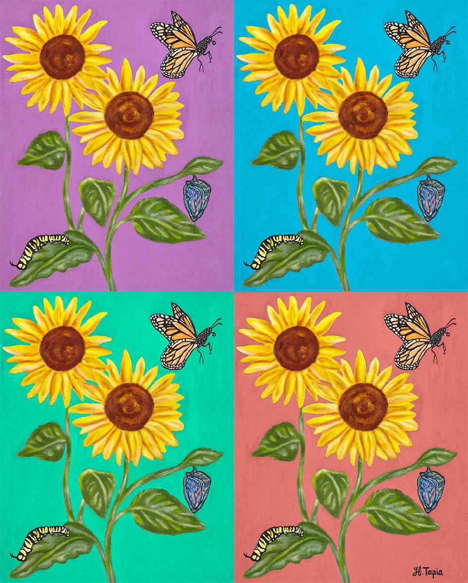 An explosion of Sunflowers print