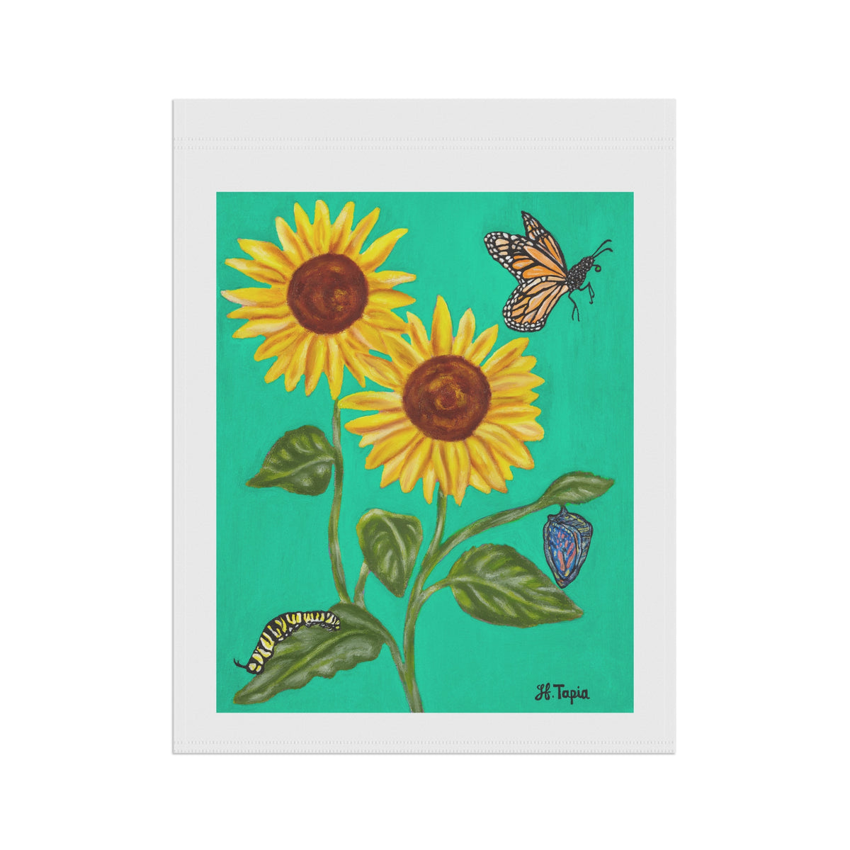 Sunflower & Butterflies Garden Flag — Decorative Outdoor House Banner