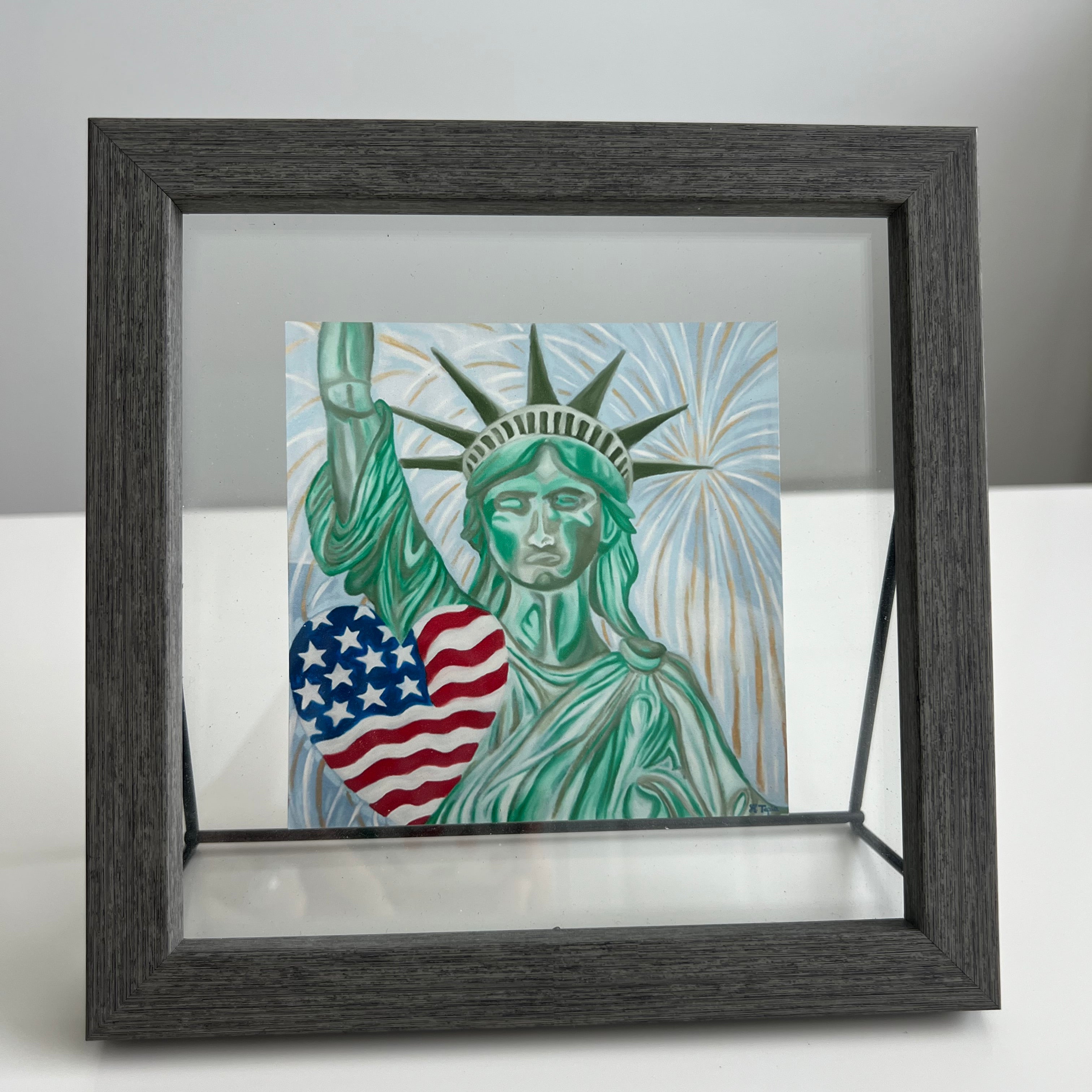 Lady Liberty- framed paper print hand signed by the artist