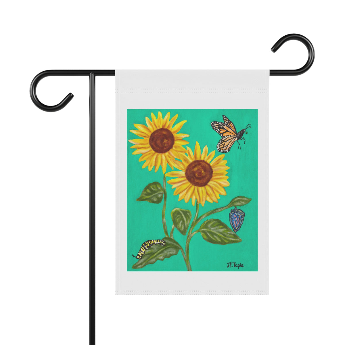 Sunflower & Butterflies Garden Flag — Decorative Outdoor House Banner