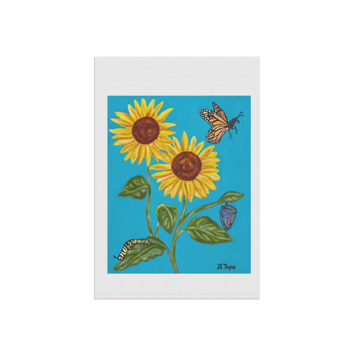 Sunflower & Butterflies Garden Flag — Decorative Outdoor House Banner