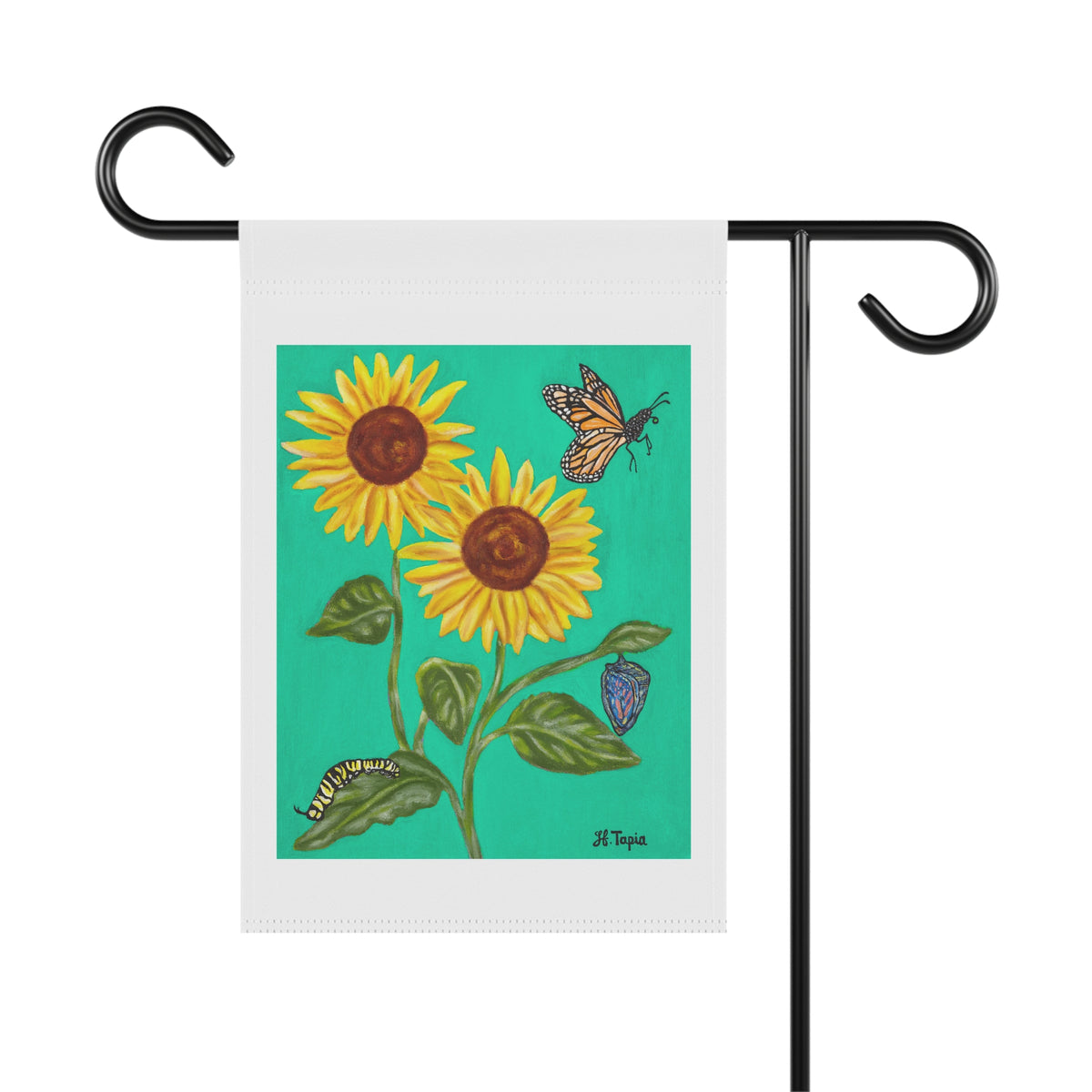 Sunflower & Butterflies Garden Flag — Decorative Outdoor House Banner