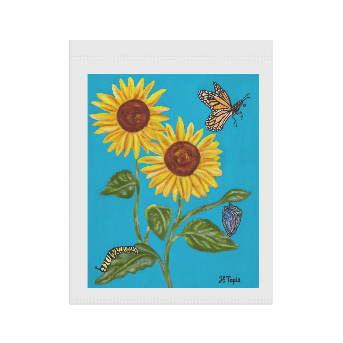 Sunflower & Butterflies Garden Flag — Decorative Outdoor House Banner
