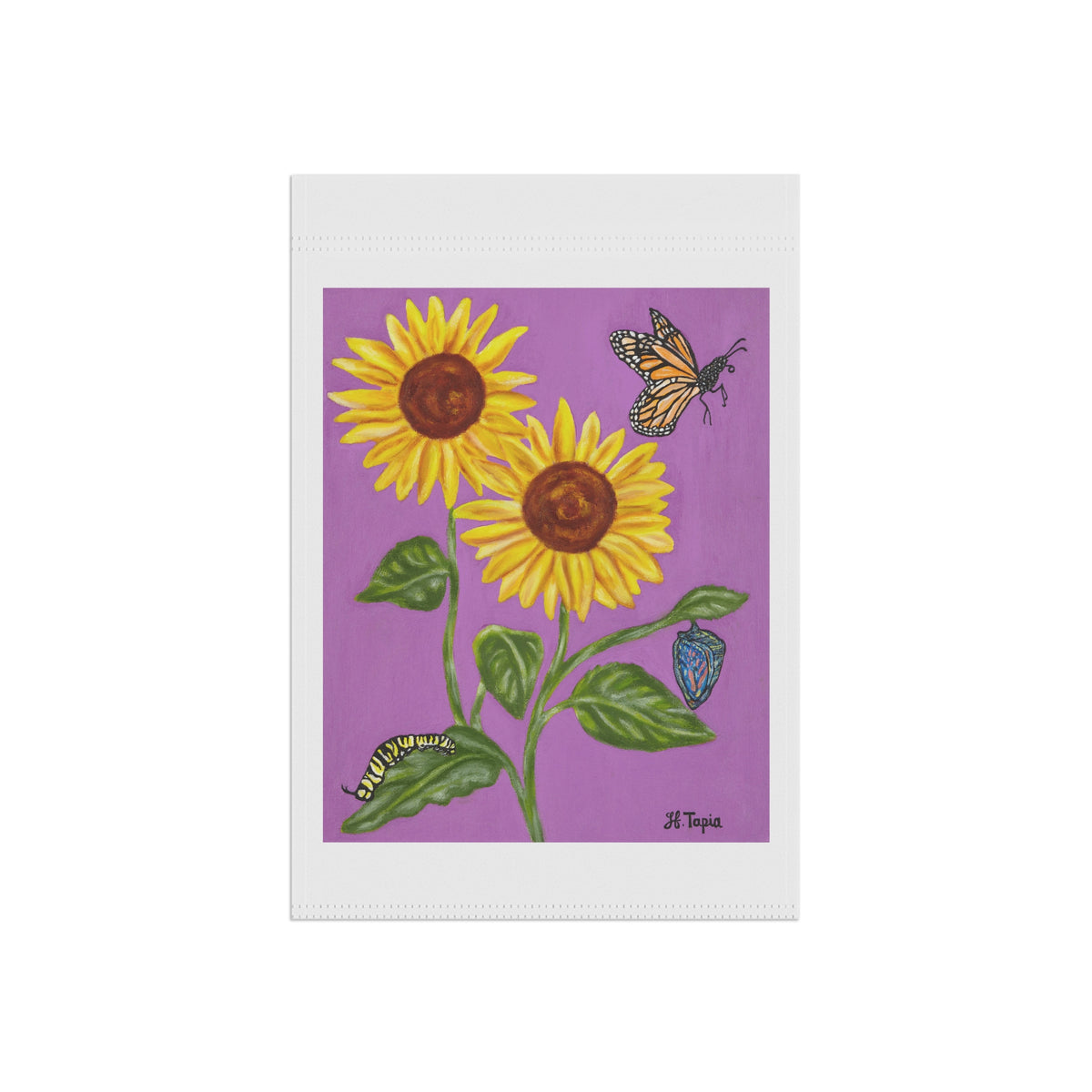 Sunflower & Butterflies Garden Flag — Decorative Outdoor House Banner