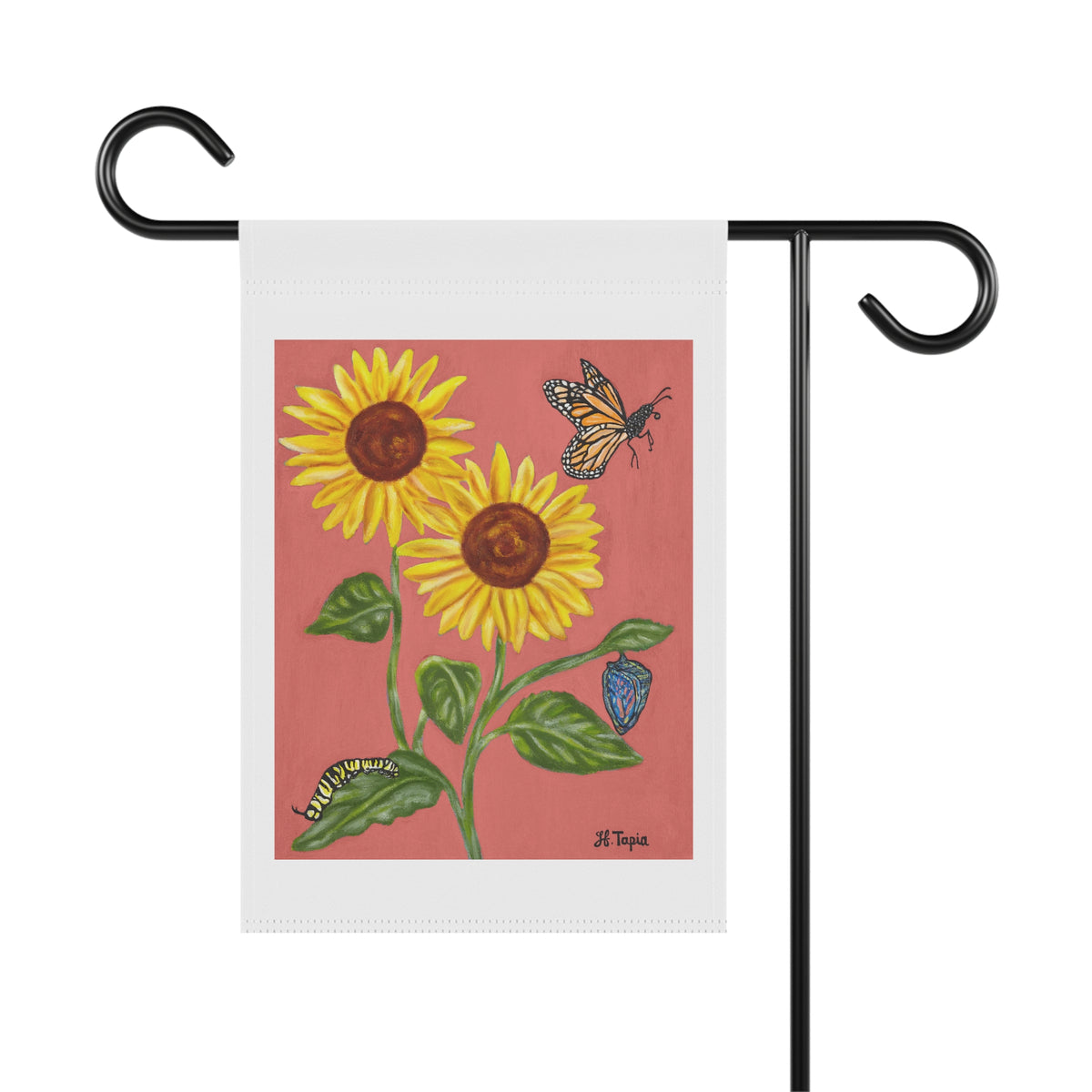 Sunflower & Butterflies Garden Flag — Decorative Outdoor House Banner