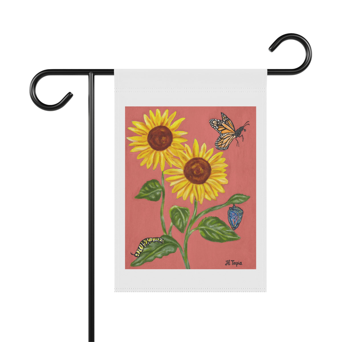 Sunflower & Butterflies Garden Flag — Decorative Outdoor House Banner