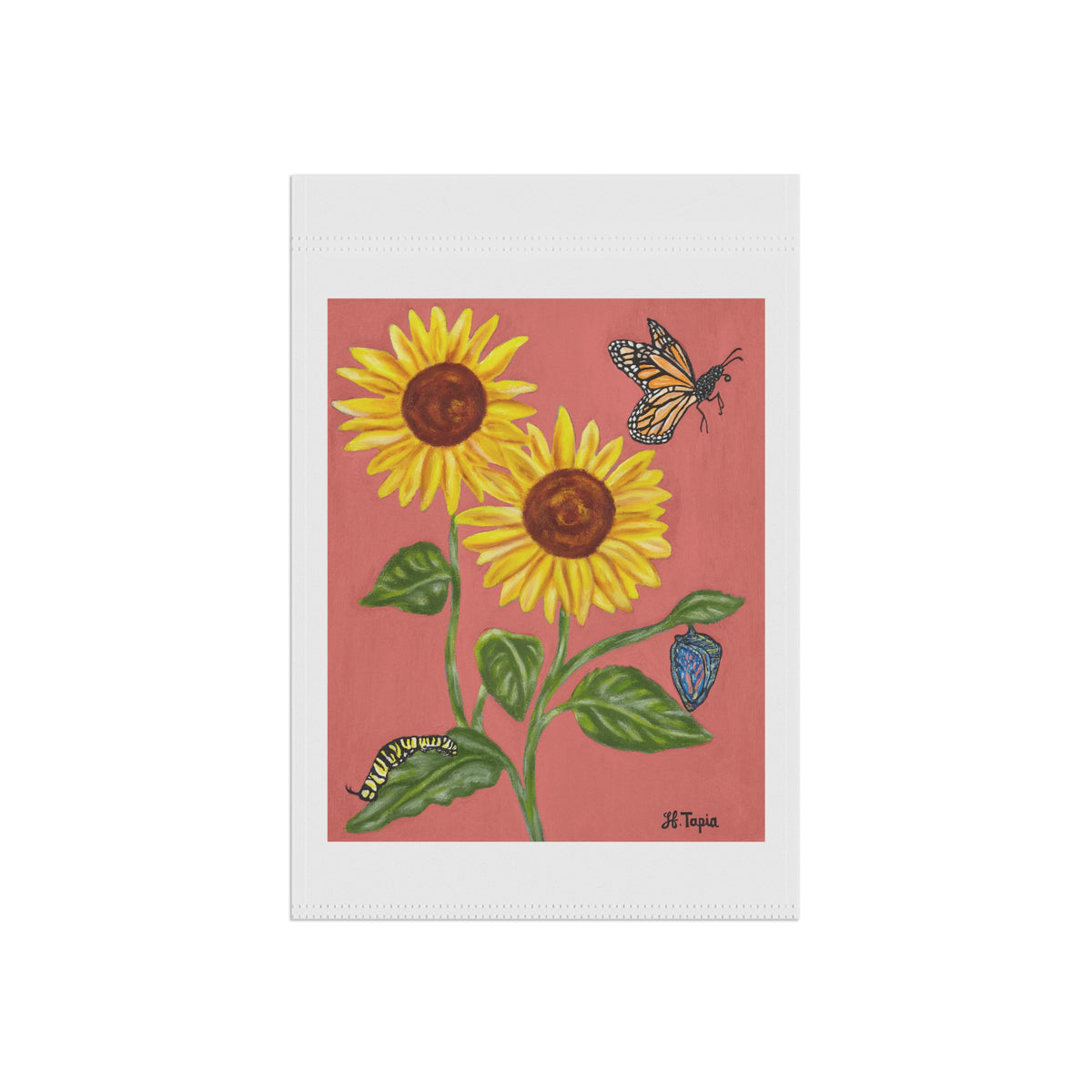 Sunflower & Butterflies Garden Flag — Decorative Outdoor House Banner