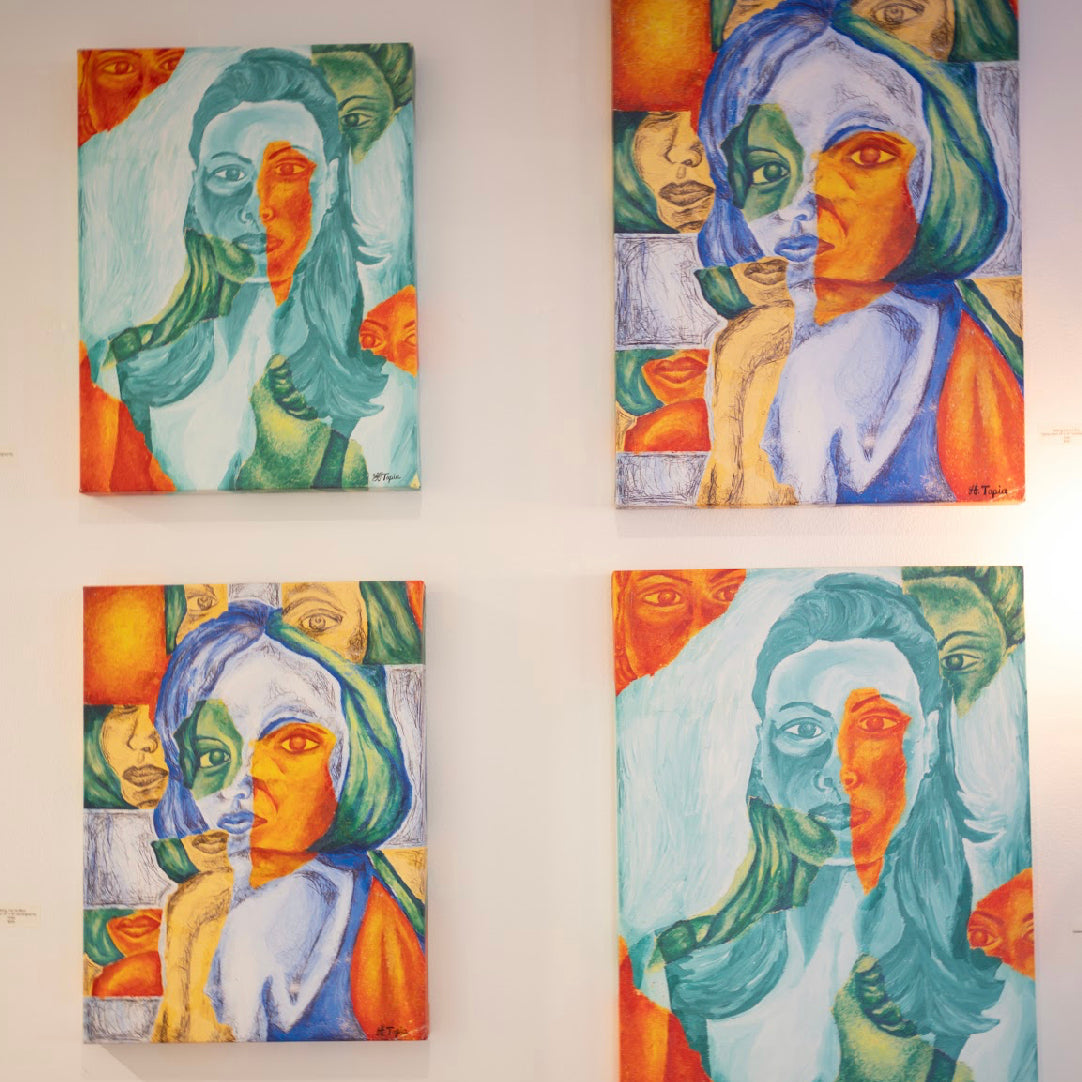 Staring into the Blue Canvas and Lost in Teal print  set (15" x 20"each)