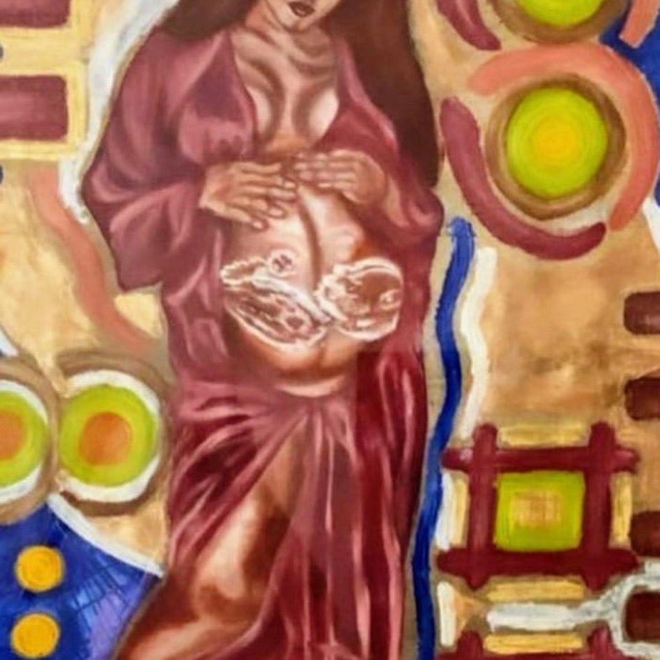 Custom Maternity and Ultrasound Sound Oil Painting, 18” x 24”